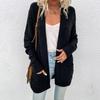 Fashionable Women's Knitted Cable Cardigan Sweater Mid-length Twisted Rope Cardigan Coat