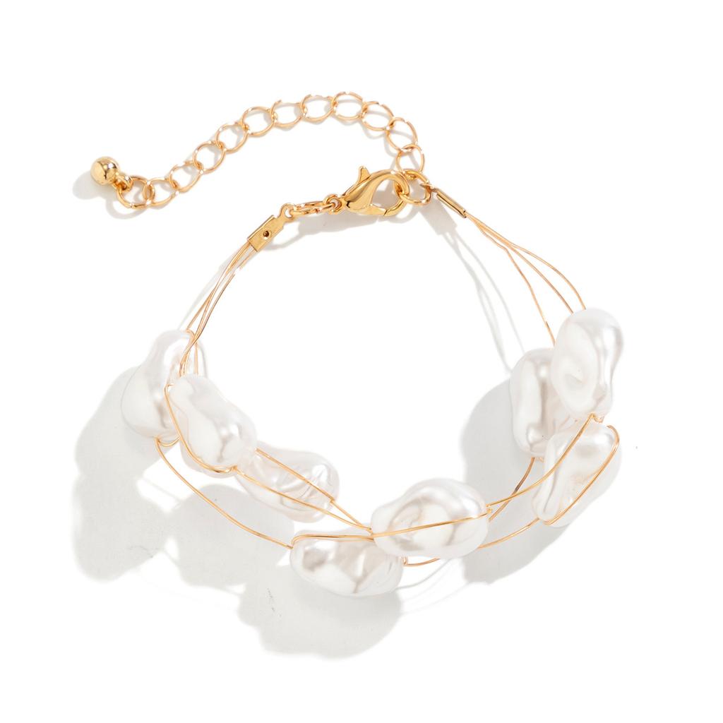 Niche Vintage Beaded Collarbone Chain Baroque Faux Pearl Necklace For Women