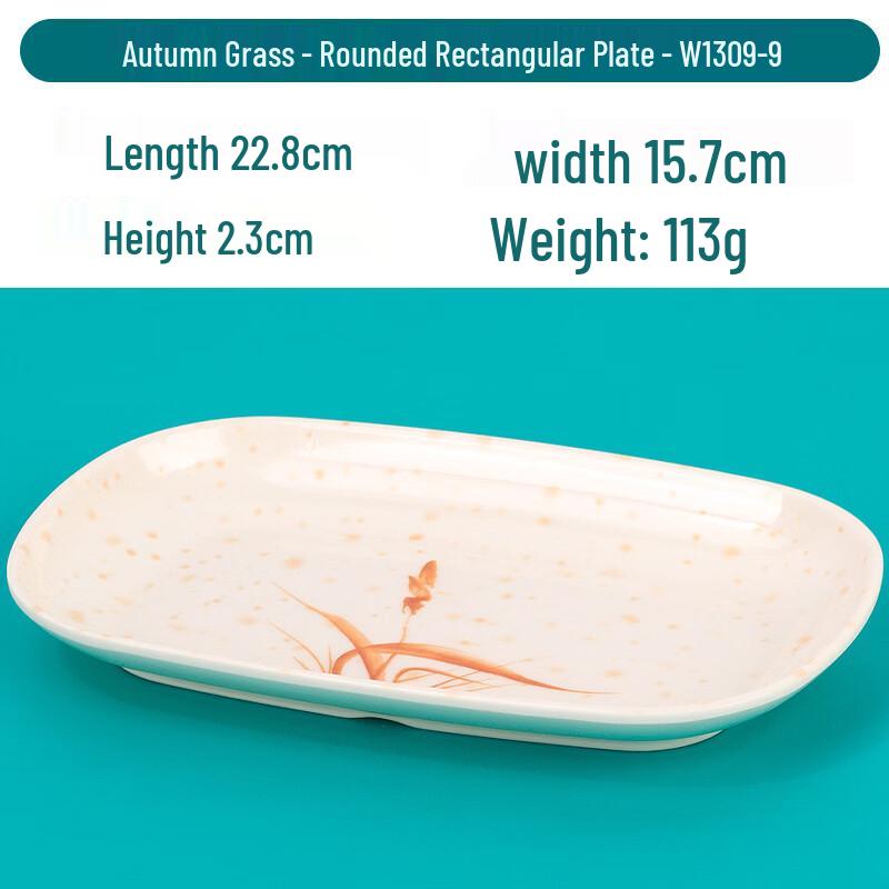 Melamine Rectangular Rice Noodle & Snack Plates