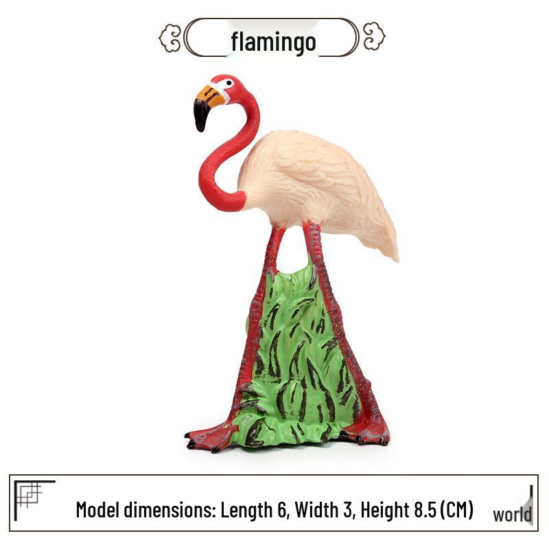 Flying Birds Wildlife Toy Models: Flamingo, Stork, Red-crowned Crane Ornaments