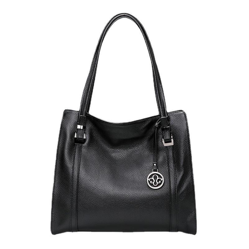 Qian Dian Women's 2025 Fashion Genuine Leather Large Capacity Cowhide Shoulder Crossbody Bag