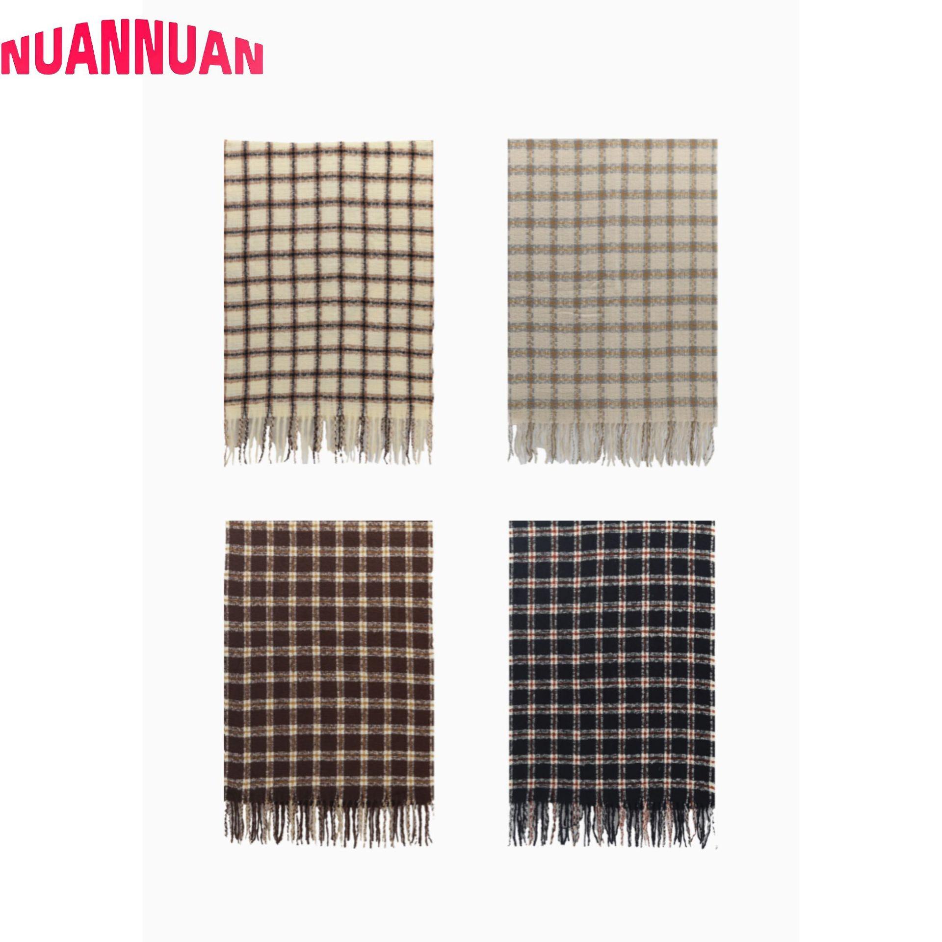 

Scarf cold-resistant and warm high-end long tassel plaid shawl versatile student scarf 170*65cm 210g