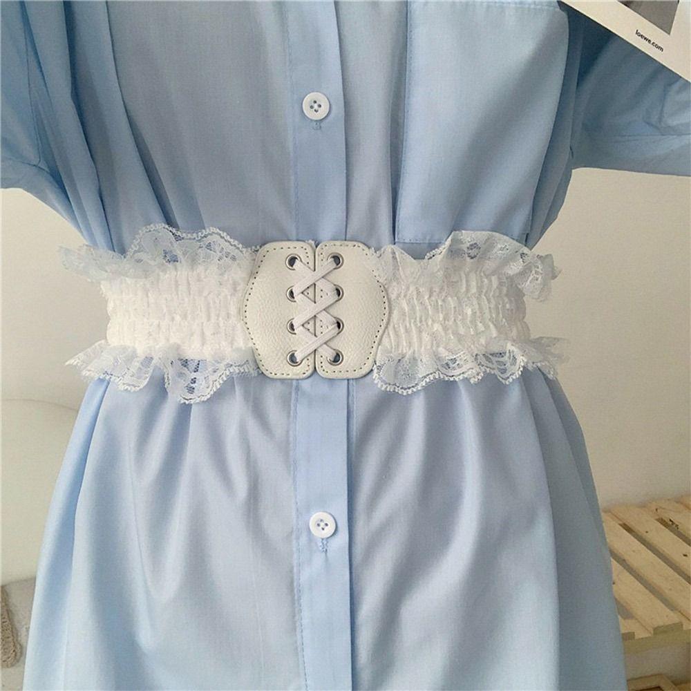 Korean Version Lace Wide Waist Belt Retro Body Shapewear Corset Belts  For Women Lady Girl Bridal