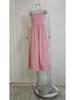 U Neck Solid Color Dress Waist Hugging Elegant Strap Dress for Women Sleeveless Loose Dresses Causal Dress