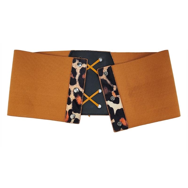 Girls Trendy Waist Belt Leopard Print Costume Underbust Jewelry Waist Body Jewelry for Party Jeans Belt Cowboy Chain