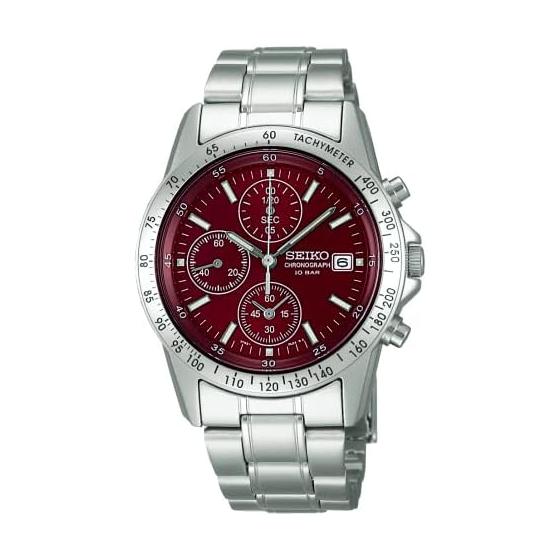 [Часы Seiko] SEIKO SELECTION SBTQ045 Мужские часы, Кварцевые от батарейки, Оснащены функцией хронографа и календарем даты, Красный циферблат, Нержавеющая сталь