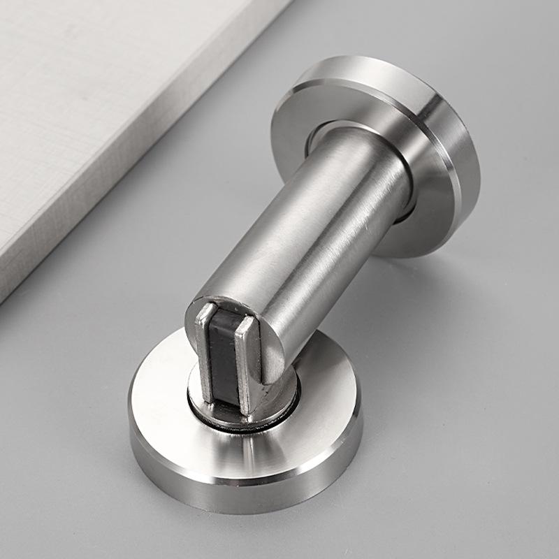 304 Stainless Steel Magnetic Door Stopper – Thickened Anti-Collision Design, High-Grade Black Wall Suction for Room