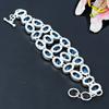 Swiss Blue Topaz Gemstone Handmade 925 Sterling Silver Bracelet 7-8" KG-374