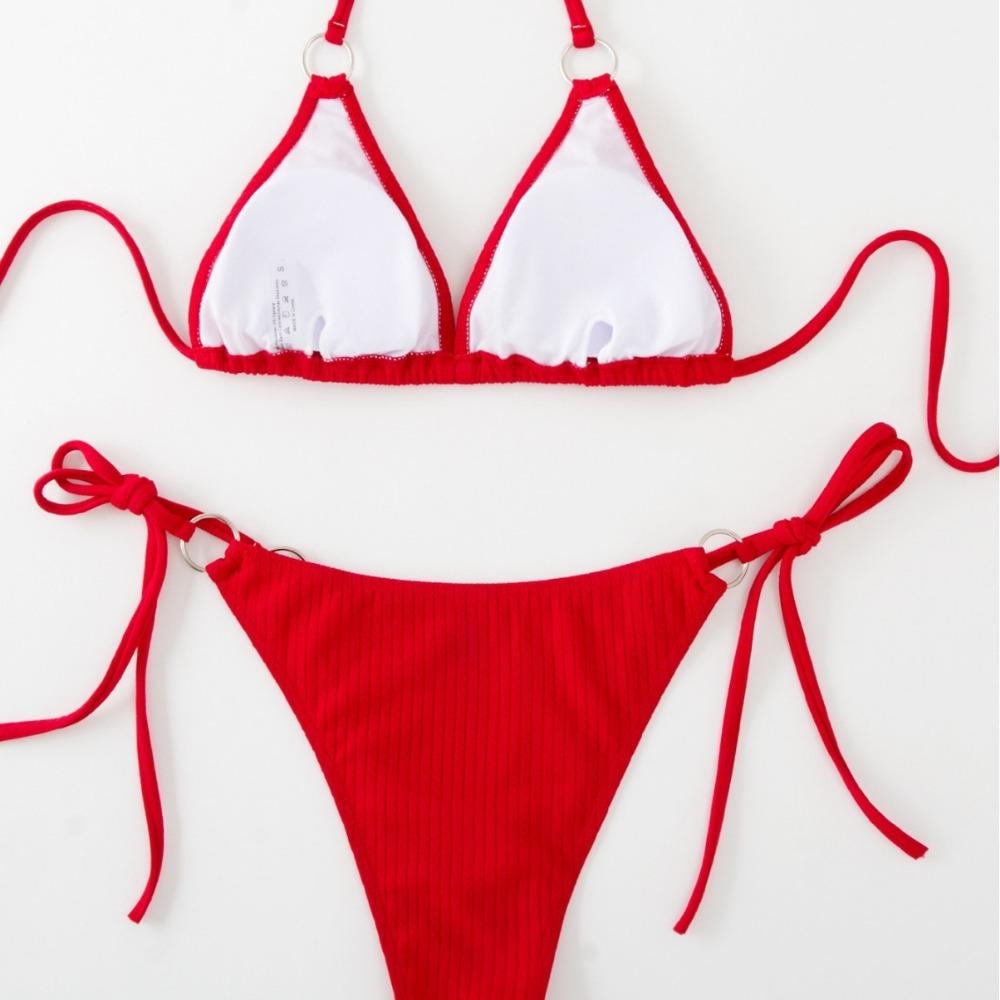 European and American Sexy Solid Color Bikini Beach Set Bikini