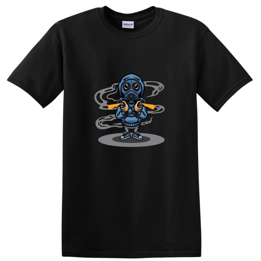 Gas Mask Cartoon Graphic T Shirt Funny Hoodie Design w/ Streetwear Tee L