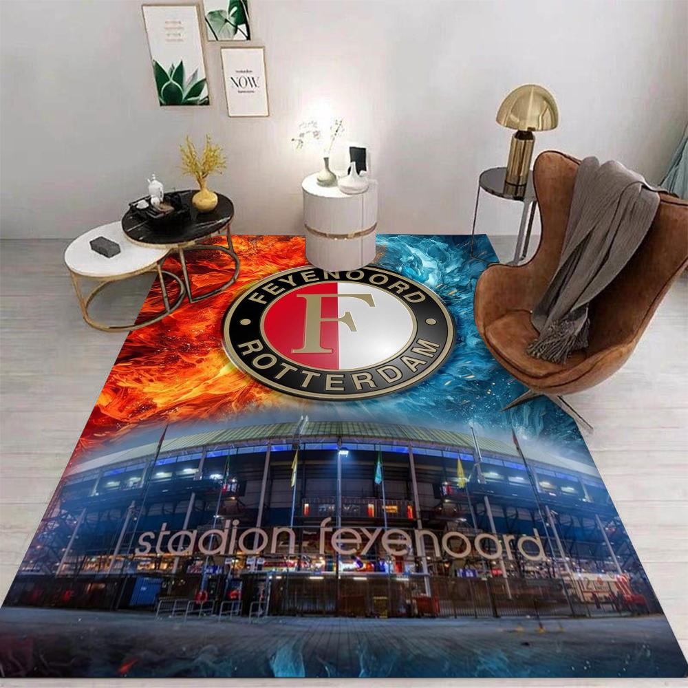 

3D-друкований килим Теплий Килим Футбольного Клубу F-FeyenoordS М який та Зручний Килим Домашній Подорож Подарунок на День Народження Нековзний Килимок для Підлоги 100X150cm
