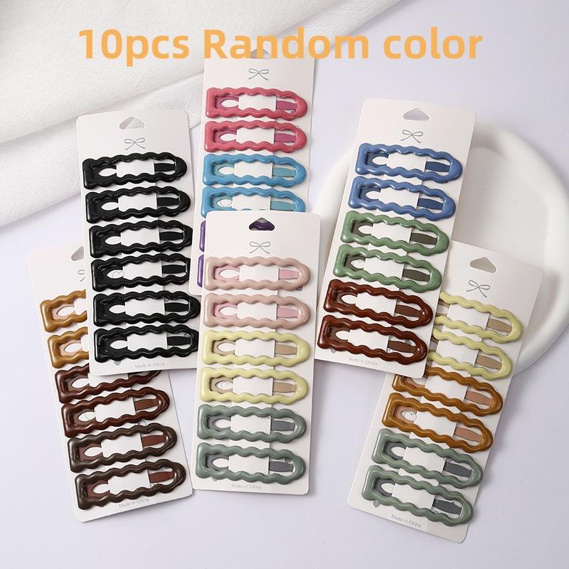 10pcs Fashion for Girls Morandi Color Arc Geometric Hair accessories for Girls Hair Clips Simple sweet Wave hair clips for women