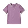 Women's Korean-Style Casual Solid Color Cotton Top Embroidered Loose Button Short-Sleeve T-Shirt