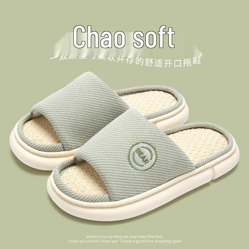 Unisex Breathable Linen Slippers – Indoor & Outdoor, Non-Slip, Silent, for All Seasons, Thick-Soled, 2025 Design.