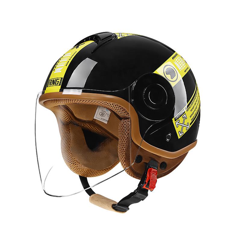 RNG 3C-Certified Retro 3/4 Motorcycle Helmet for Men & Women