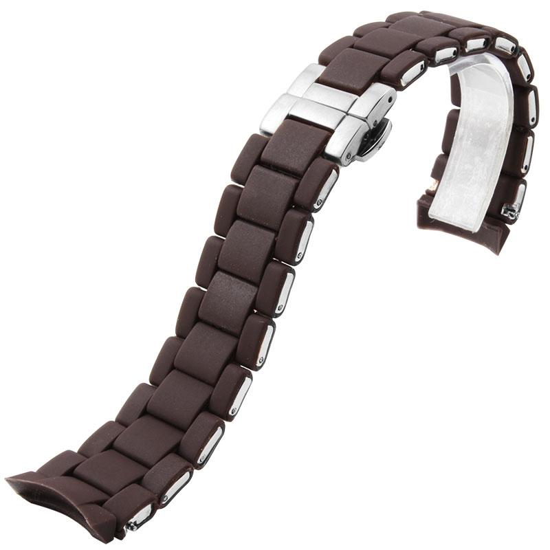Silicone Stainless Steel Watchband for AR5905 AR5920 AR5890 AR5891 AR5889 Watch Strap 20mm 23mm Black Brown Men Women Bracelet