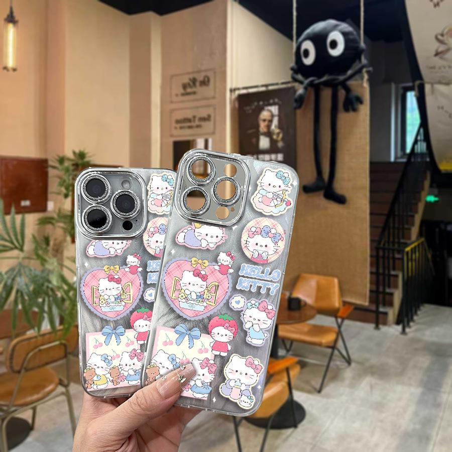 Sanrio Hello Kitty Cute Silver Phone Case for Apple 16