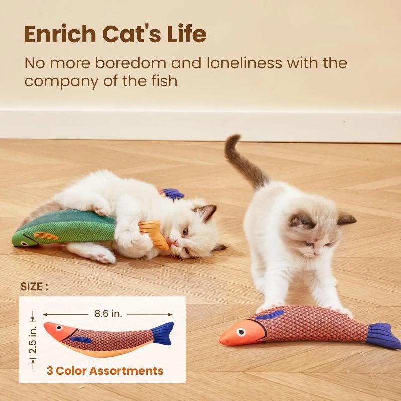Giocattoli per gatti a forma di pesce, giocattoli per digrignare i denti con erba gatta, morbidi e resistenti, giocattoli per gattini, giocattoli interattivi con suono, giocattoli di peluche da masticare per gatti, forniture per gatti