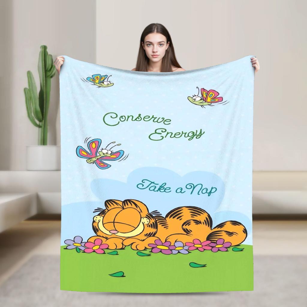 G-Garfields Blanket Soft Novelty Plush Throw Blanket For Children Living Room Flannel Bedspread Bed Cover