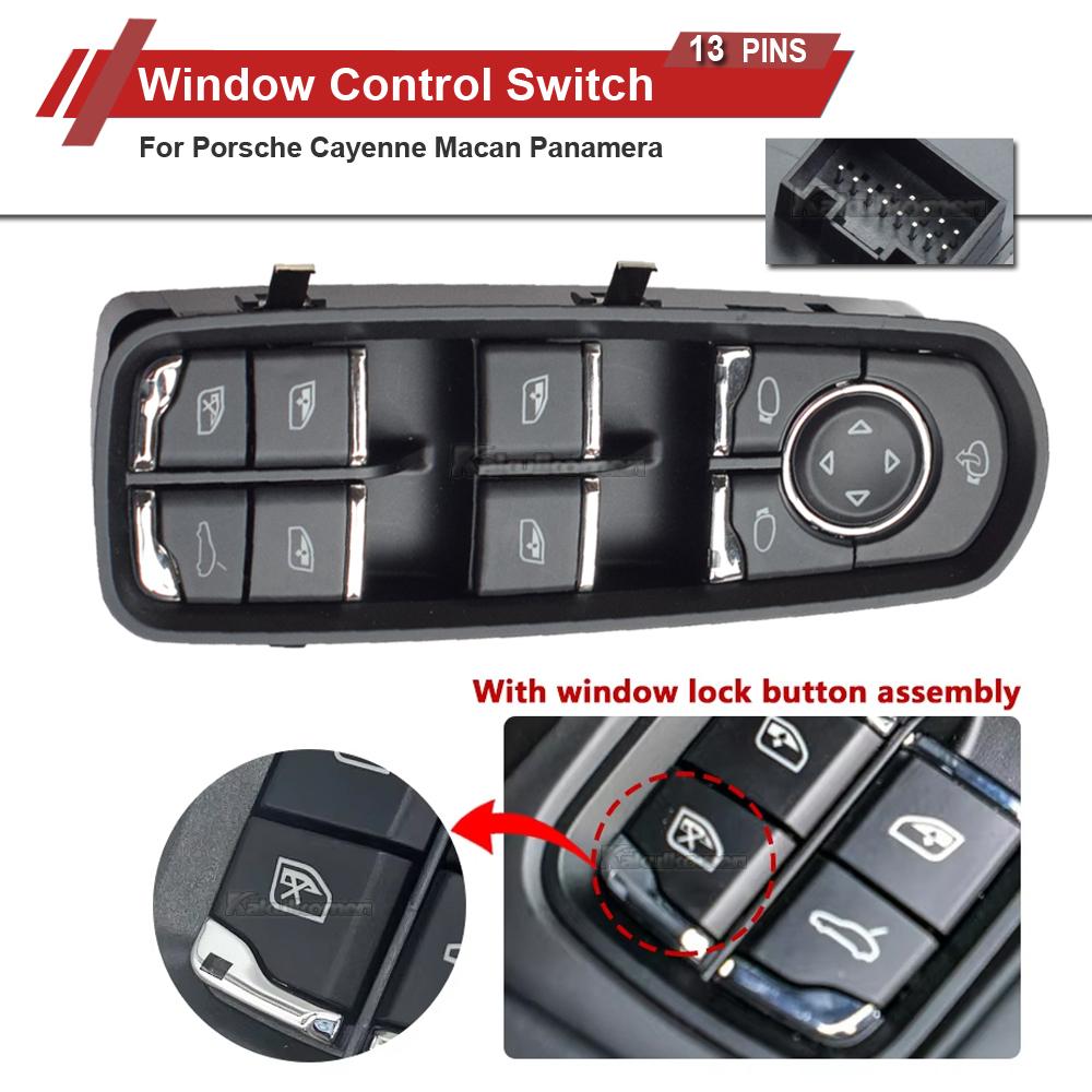 For Porsche Cayenne Macan Panamera 2011-2017 High Quality Front Left Power Window Switch Button 7PP959858AEDML 7PP959858RDML 7PP959858RDML