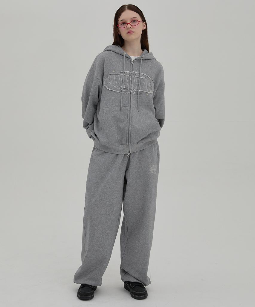WAIKEI Logo Embroidered Sweatpants Gray