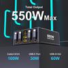 550W 7-in-1 Charging Station with 100W Retractable USB C Cable GaN Fast Charger for MacBook Pro iPhone 17 Samsung Laptop Tablet