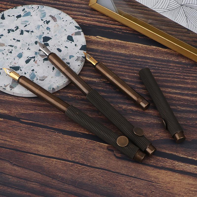 Luxury Brass Fountain Pen Ef/F/Bent Nib Business Office School Supplies Pen