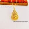 Elegante Gold Fu-Kürbis Halskette - Vielseitige O-förmige Kette mit Hohlmuster