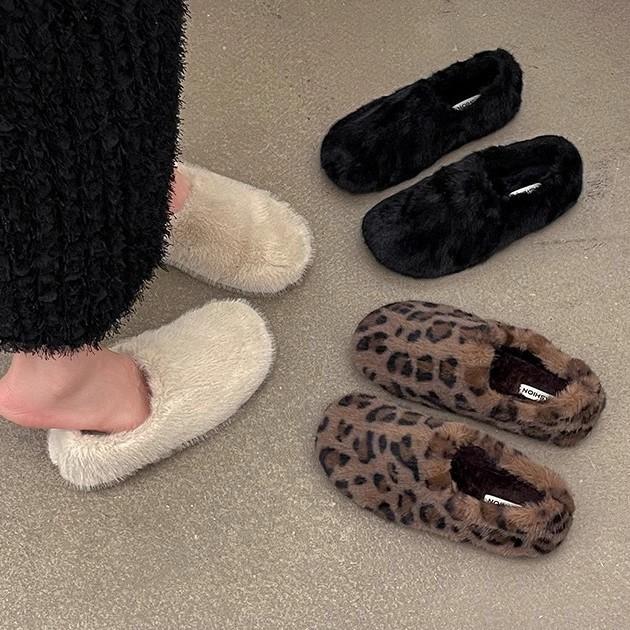 Fairy Wind Warm Fluffy Shoes Female 2025 Autumn and Winter New External Wear Niche Comfortable Soft Sole Fleece Non-slip Cotton Shoes Tide