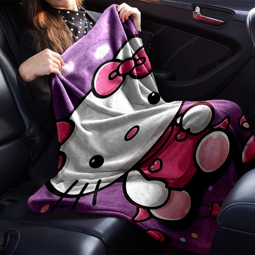 1pc Hello Kitty blanket Lightweight Flannel Throw for Sofa Bed Travel Camping Livingroom Office Couch Chair