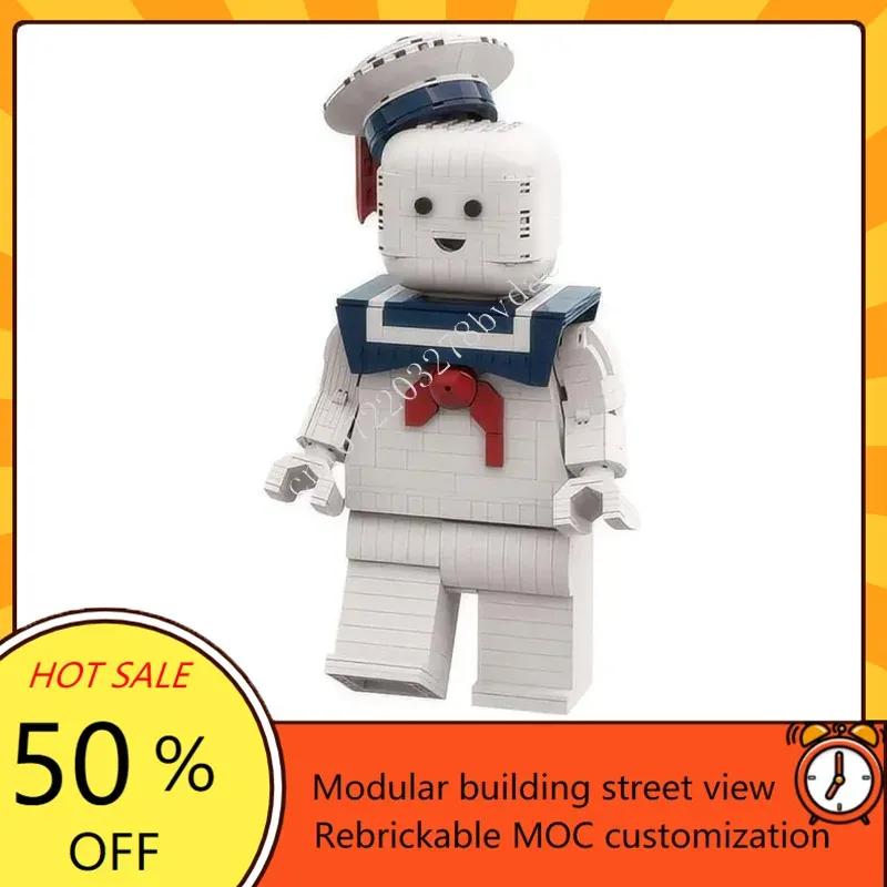 830PCS MOC Space Battle Series Stay Puft (articulated maxifig) Model Custom Puzzles Technology Educational DIY Creative Kid Gift No figure no sticker