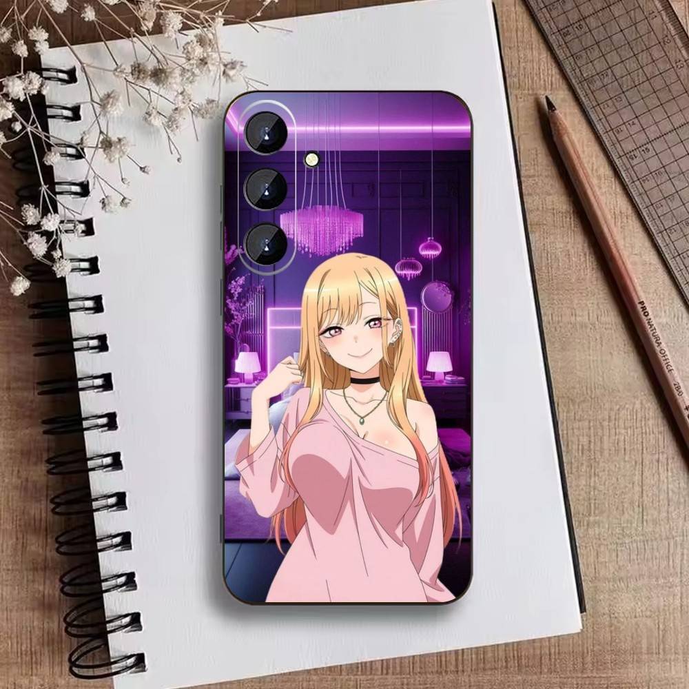 R-Darling Marin Kitagawa Colorful Silver Phone Case For Samsung Galaxy A73,21,22,32,71,53,52,51,80,5G Soft Black Cover