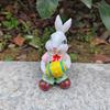 Easters Rabbit Sculpture Colorful Bunnies with Eggs Resins Figurine Statue Ornament for Home and Garden Decoration Gift