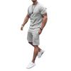 New Men's Summer Street Men's Short-sleeved Shorts Two-piece Men's Casual Sports Large Size Suit Men