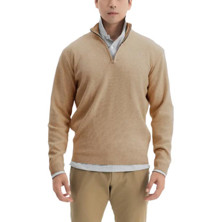 

DECATHLON INESIS MW500 Solid Color Warm Comfortable Wear-Resistant Stand Up Collar Knit Men s Beige XL бежевый
