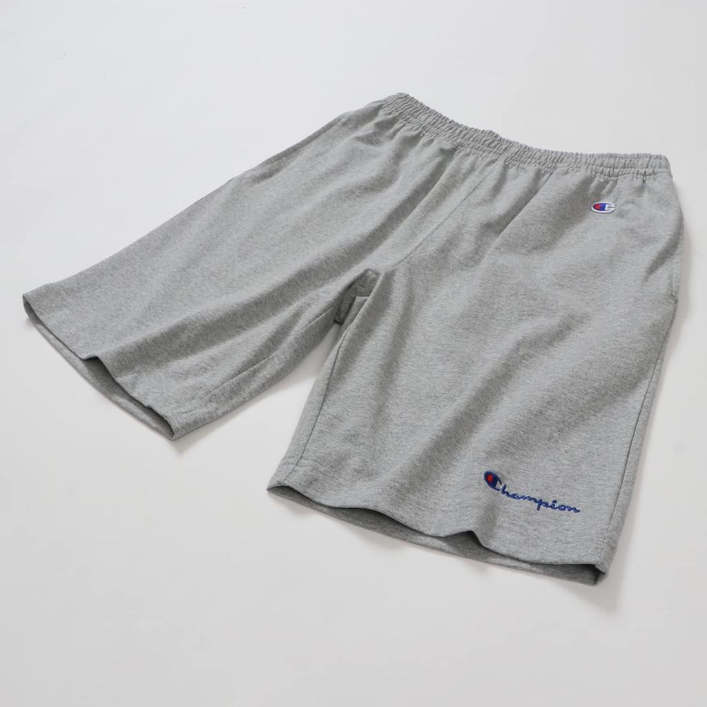 Champion COTTON Graphic Logo Oxford L Shorts, 100% Cotton, USA, Shorts, Basic, C3-X518, Men's, Gray,