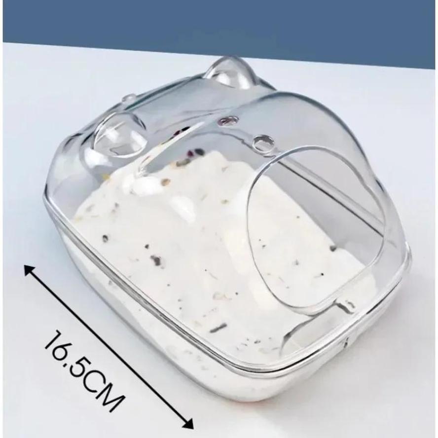 1Pcs Hamster Toilet Cage Box Bathroom Transparent Hamster Sand Bath Mouse Room Guinea Pig Cage Hamster Accessories Small Animals
