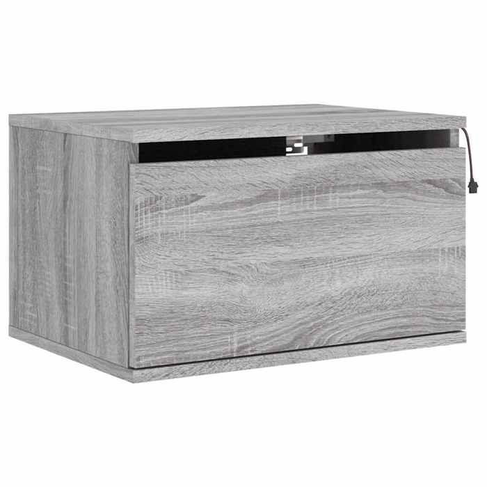 Table de chevet murale - Maison Exclusive - LED RVB - Sonoma gris - Montage mural