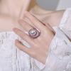 New Wish Australian Fritillary Pearl Micro-set Contrasting Diamond Ring Fashion Adjustable Ring