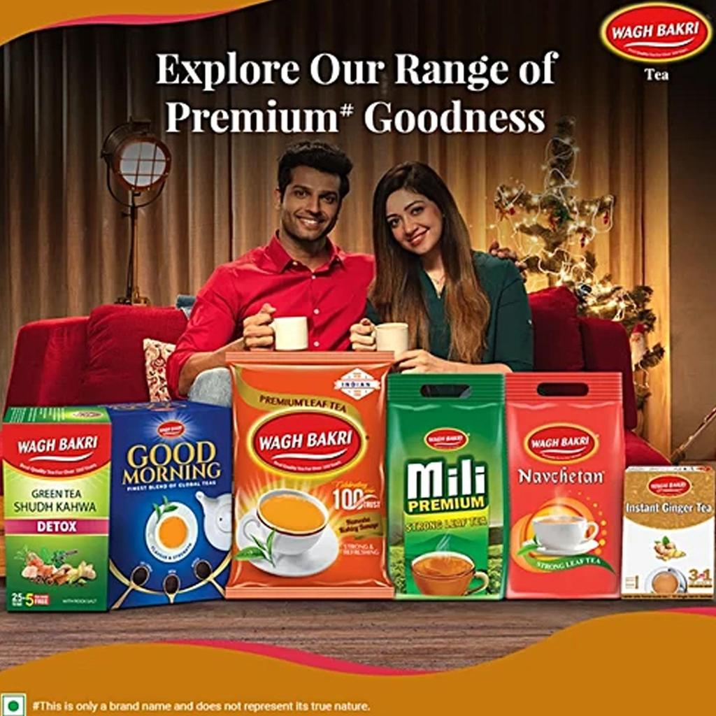 Wagh Bakri Ginger Instant Tea Premix 140G X Pack Of 3 Convenient Powder Mix For Quick Hot Tea