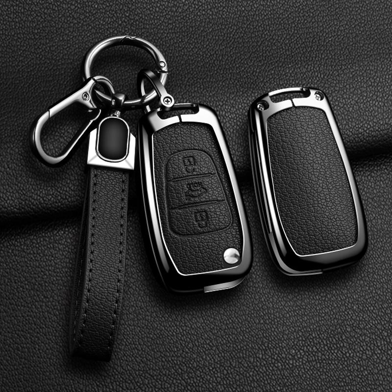 Interior Mouldings Alloy Style Car Key Case Cover Shell For Kia K2 K5 Rio 3 Picanto Ceed Cerato Sportage For Hyundai i20 i30 ix2