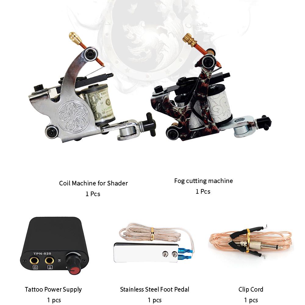 Buy Tattoo Machines Power Box Set 2 Guns Color Inks Supply Needles