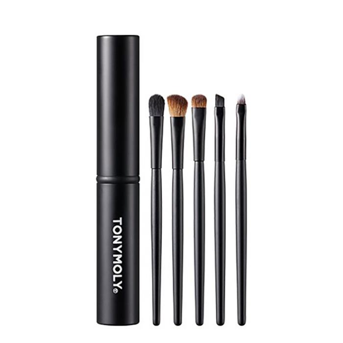 Tonymoly Makeup Brush 5-Piece Set – Compact & Travel-Friendly Professional Tool Kit, Korean