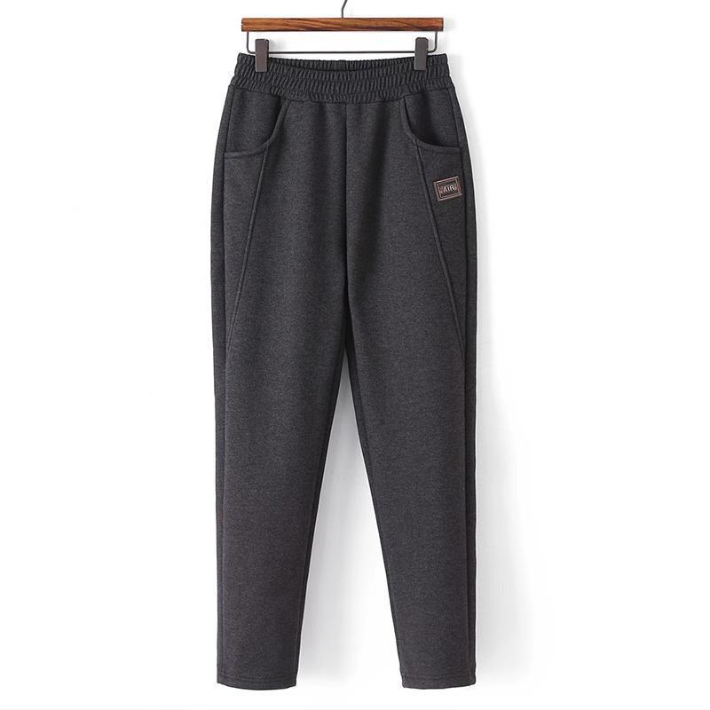 Mom's Thick Fleece Wool Pants for Winter & Middle-Aged Comfort