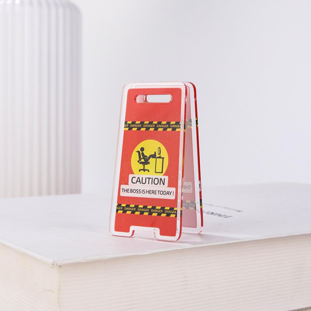 Office Mini Desktop Warning Sign Caution Overstimulated Portable Fun Desktop Small Warning Sign Ornament New Type of Worker Toy