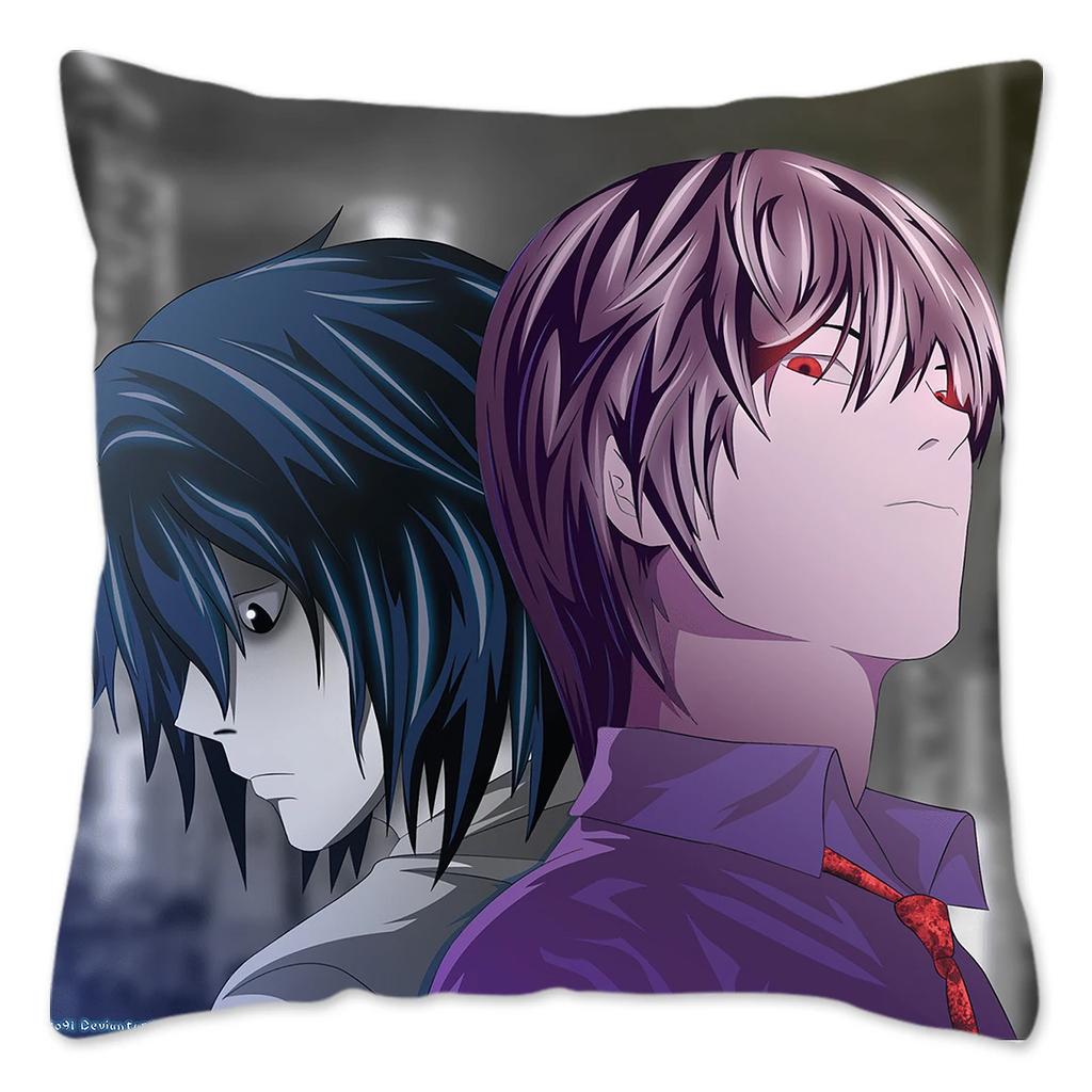 Anime DEATH NOTE Kissenbezug Heimdekoration Polyester Kissenbezug für Sofa Dekokissenbezug Resuable Funda Cojines 45x45