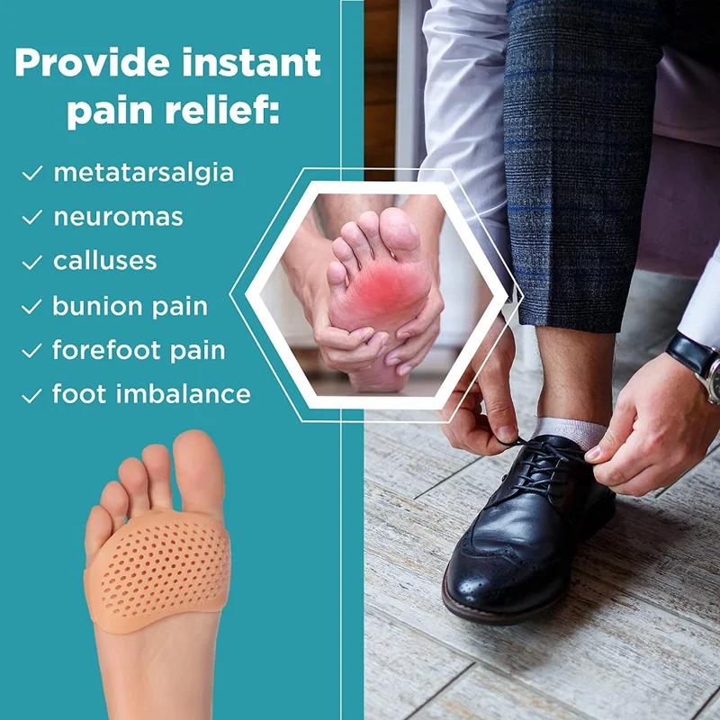 1/2/4pair Metatarsal Pads Toe Separator Pain Relief Foot Pads Orthotics Foot Massage Insoles Forefoot Socks Foot Care Tool