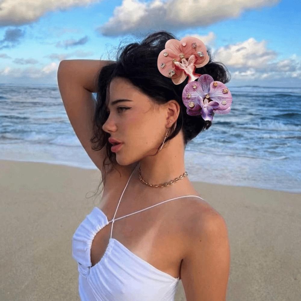Romantic Hawaiian Flower Hair Clips Side Bangs Clip Side Hairpin Headdress Styling Tool