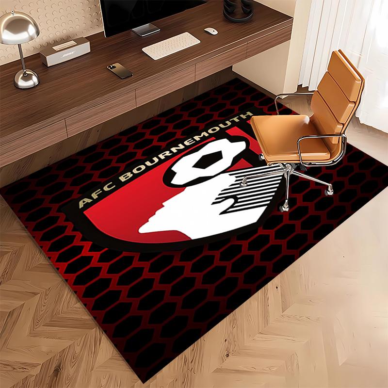 1 Stück Fußballverein Logo Druck Teppich - Weich, Waschbar, Rutschfest, Innenmatte, Wohnzimmer, Home Office Dekorativer Teppich, Büro Dekorativ