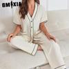 GMXIA Pajamas Women's Spring and Summer Thin Short-sleeved Trousers Homewear Suit